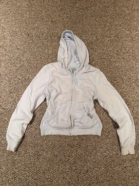 Nike Light Gray Zip-Up Hoodie